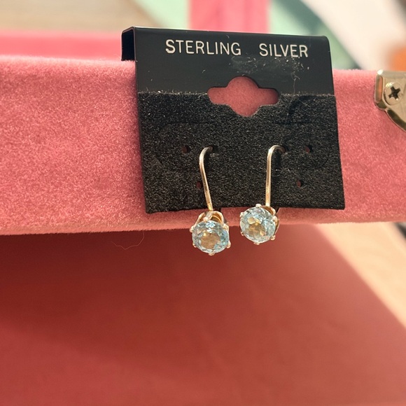 Sterling Silver aquamarine Earrings - Picture 2 of 2
